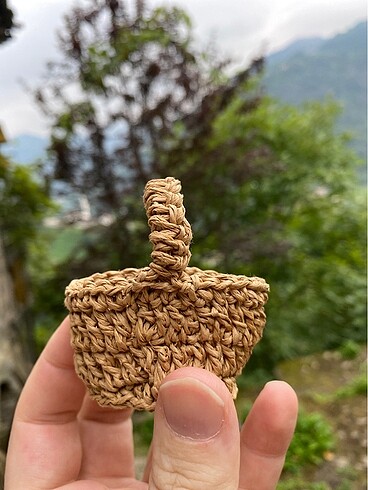  Beden camel Renk Kâğıt iplikten El yapımı hediyelik