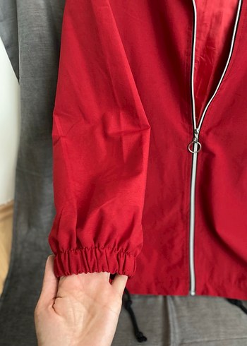 Kırmızı Fermuarlı Midi Kadın Ceket - Görsel 4