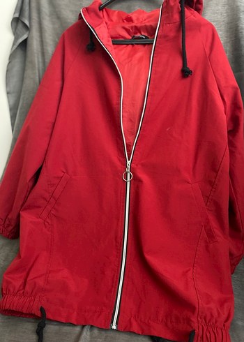 Kırmızı Fermuarlı Midi Kadın Ceket - Görsel 2