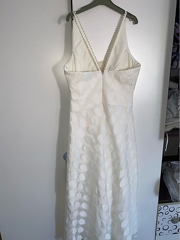 Beyaz danteli elbise - Görsel 6