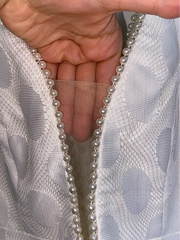 Beyaz danteli elbise - Görsel 3