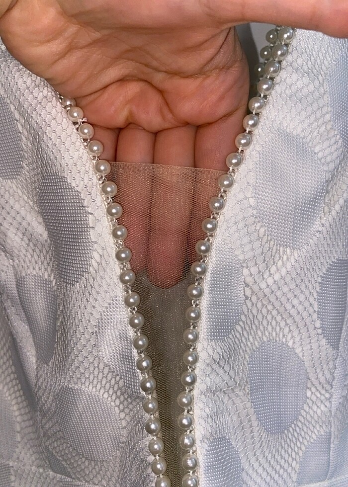 Beyaz danteli elbise - Görsel 3