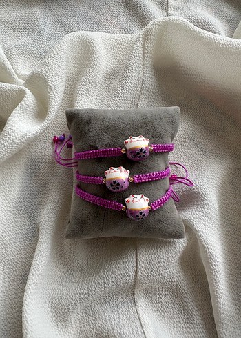 Mor Boncuklu Bohem Bileklik - Görsel 2