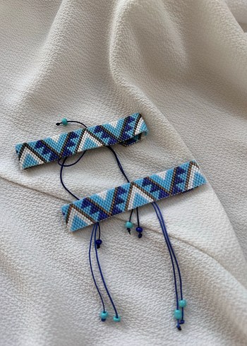 Mavi Nakışlı Miyuki Boncuklu Bileklik - Görsel 2