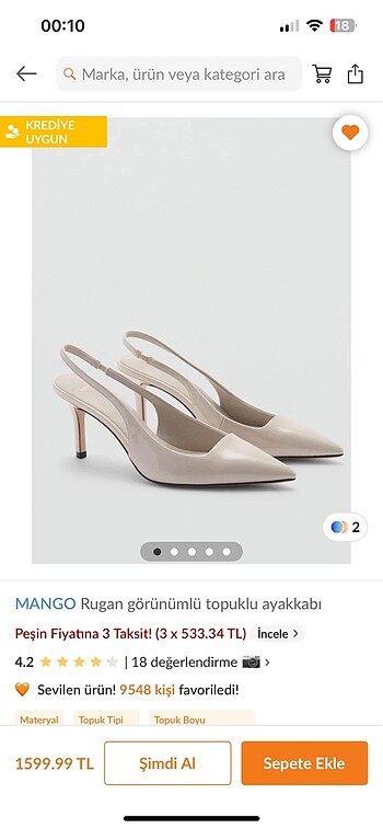 MANGO YENİ SEZON TOPUKLU AYAKKABI