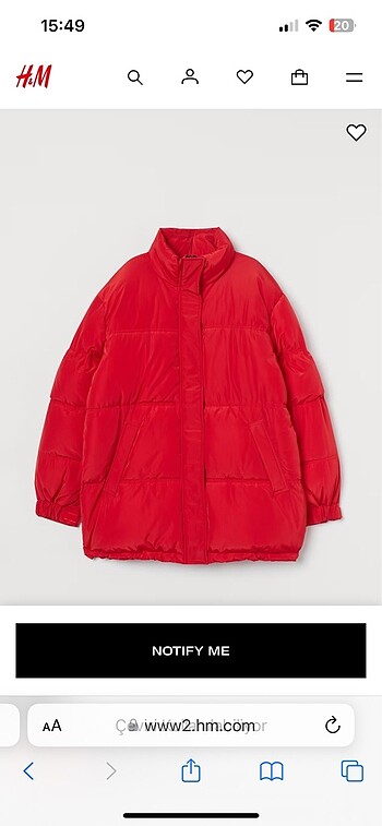H&M Kırmızı Şişme Mont