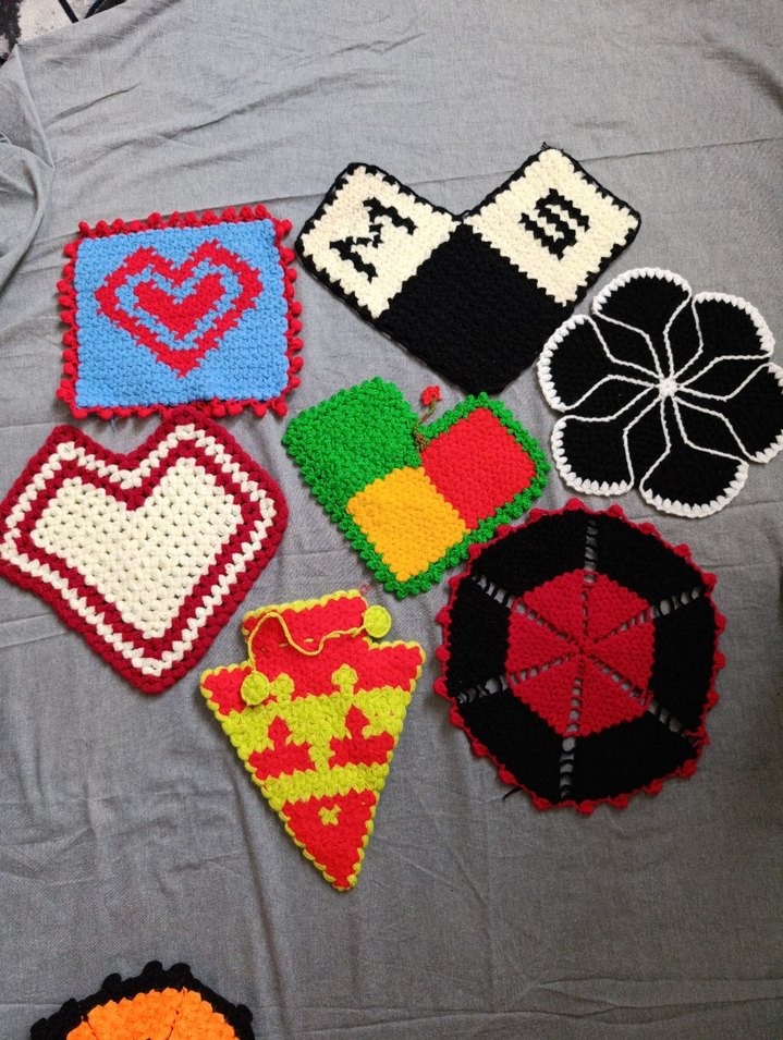 Çok Renkli El Örgüsü Banyo lifleri - Görsel 2