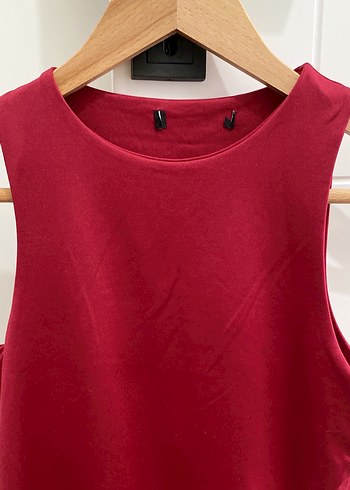 Zara Bordo Halter yaka alttan çıtçıtlı badi