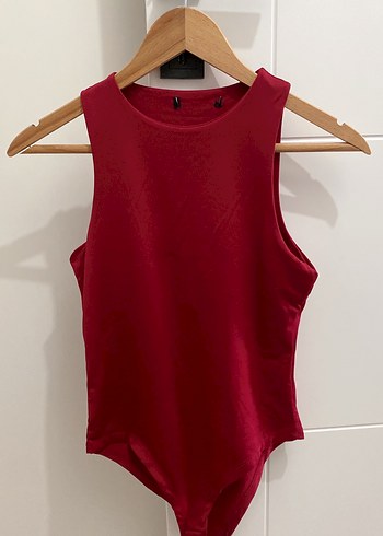 Bordo Halter yaka alttan çıtçıtlı badi