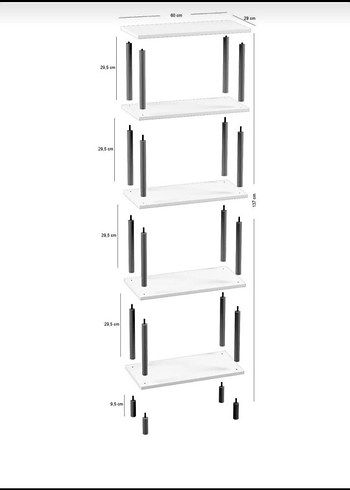 Çok amaçlı 5 Katlı Ahşap raf - Görsel 8