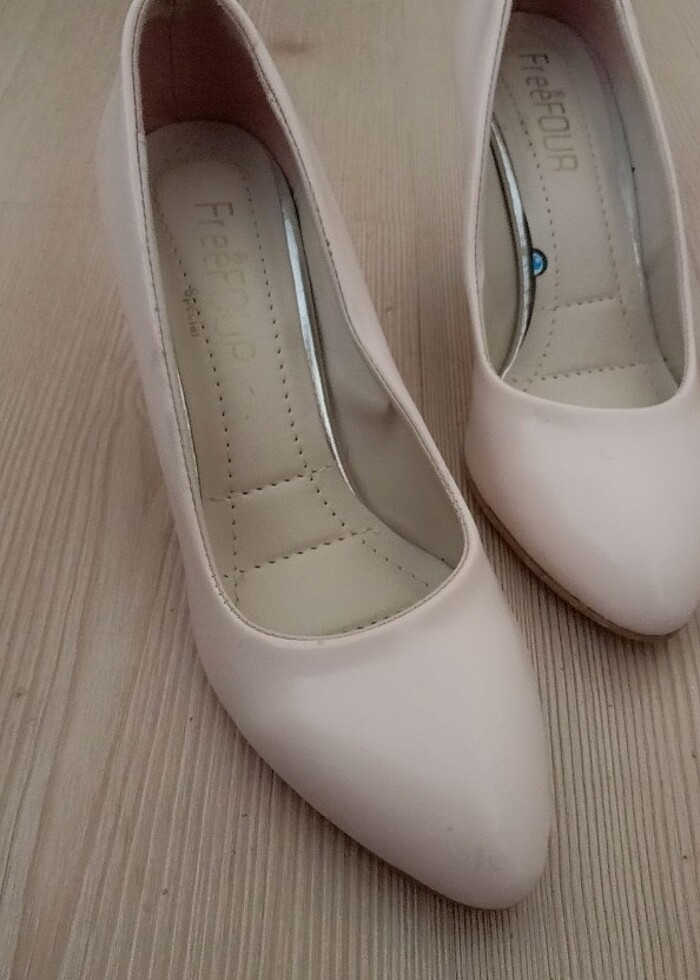 Toz pembe topuklu ayakkabı  - Görsel 2