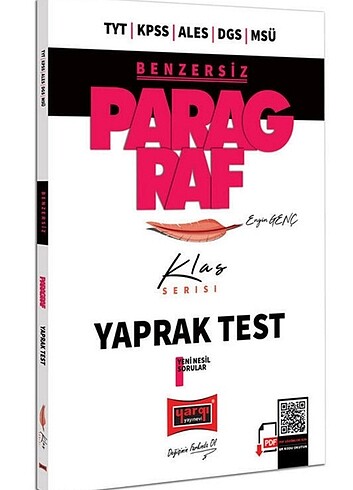 Yargı Yayınevi Paragraf Yaprak Test Tyt Kpss Ales Dgs Msü