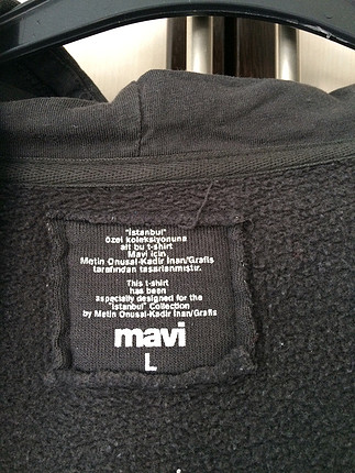 Mavi Mavi fermuarlı sweatshirt- % 100 pamuk