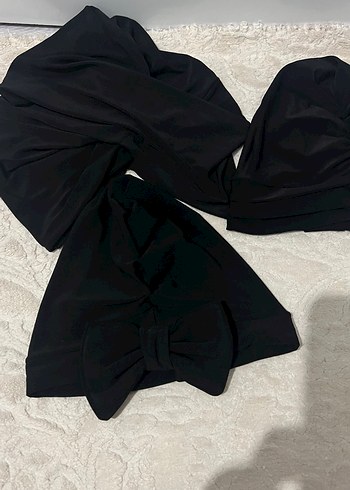 Kadın Siyah Pileli Gotik Şal bone 3 ayrı model - Görsel 5