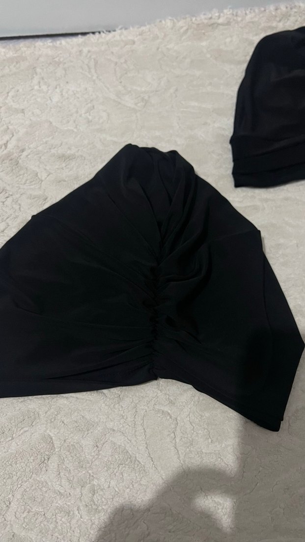 Kadın Siyah Pileli Gotik Şal bone 3 ayrı model - Görsel 3