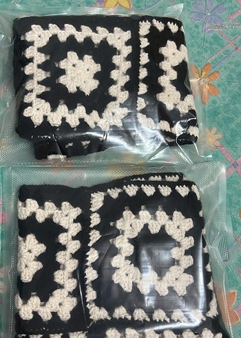 Siyah Örgü Bohem Kadın Balaklava - Görsel 3