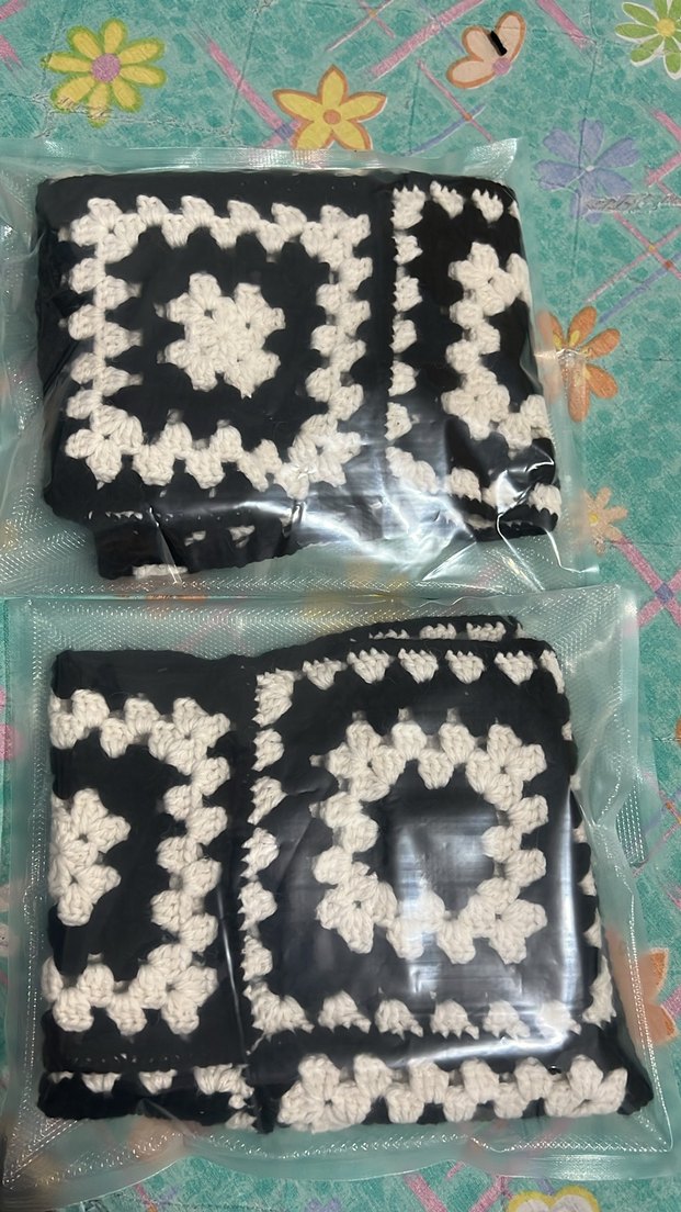 Siyah Örgü Bohem Kadın Balaklava - Görsel 3