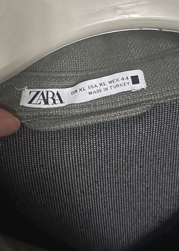 Zara orijinal Gri ye dönük yeşil Kışlık  Erkek Gömlek - Görsel 2