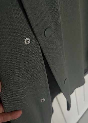 Zara orijinal Gri ye dönük yeşil Kışlık  Erkek Gömlek - Görsel 3