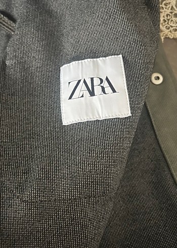 Zara orijinal Gri ye dönük yeşil Kışlık  Erkek Gömlek - Görsel 4