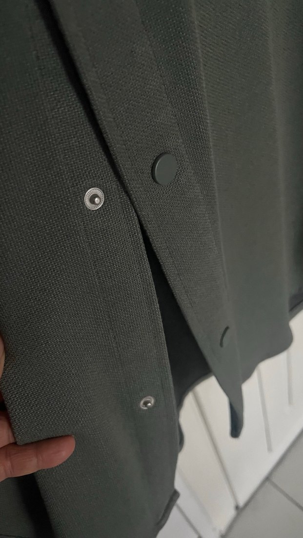 Zara orijinal Gri ye dönük yeşil Kışlık  Erkek Gömlek - Görsel 3