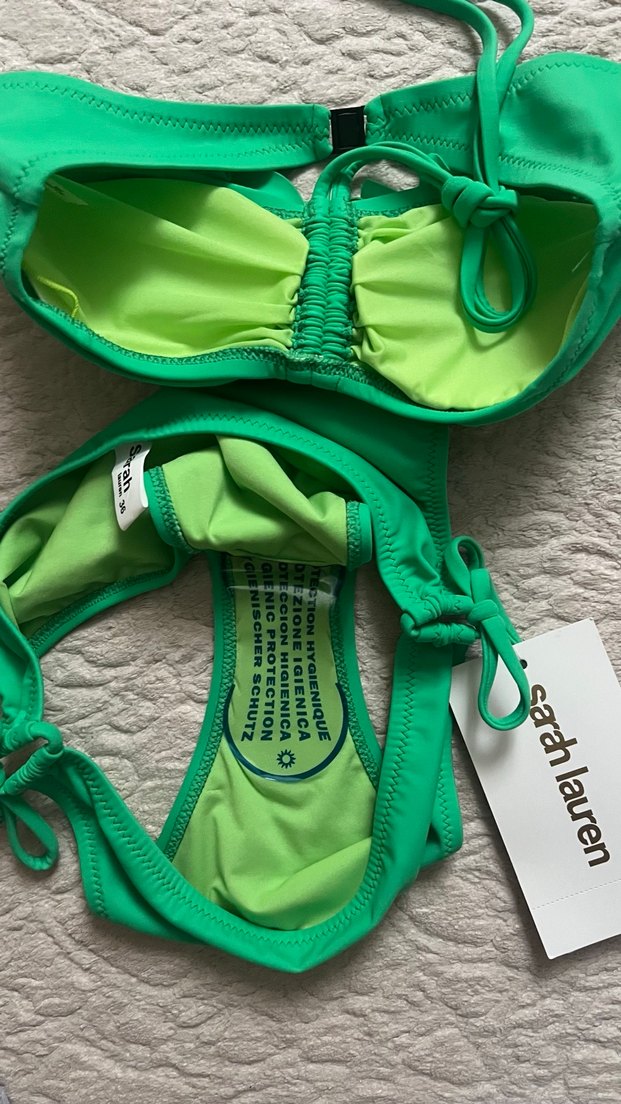 Fırfırlı Yeşil Mini Bikini Takımı - Görsel 2