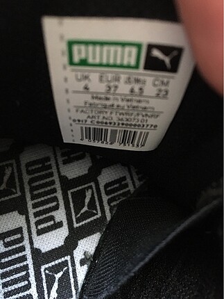 37 Beden siyah Renk Siyah Puma spor ayakkabı