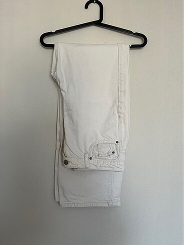 Kırık Beyaz wide leg yüksek bel jean