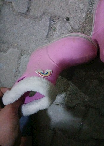 Diğer Pembe Peluş Kız Botları Velcro Kapatmalı