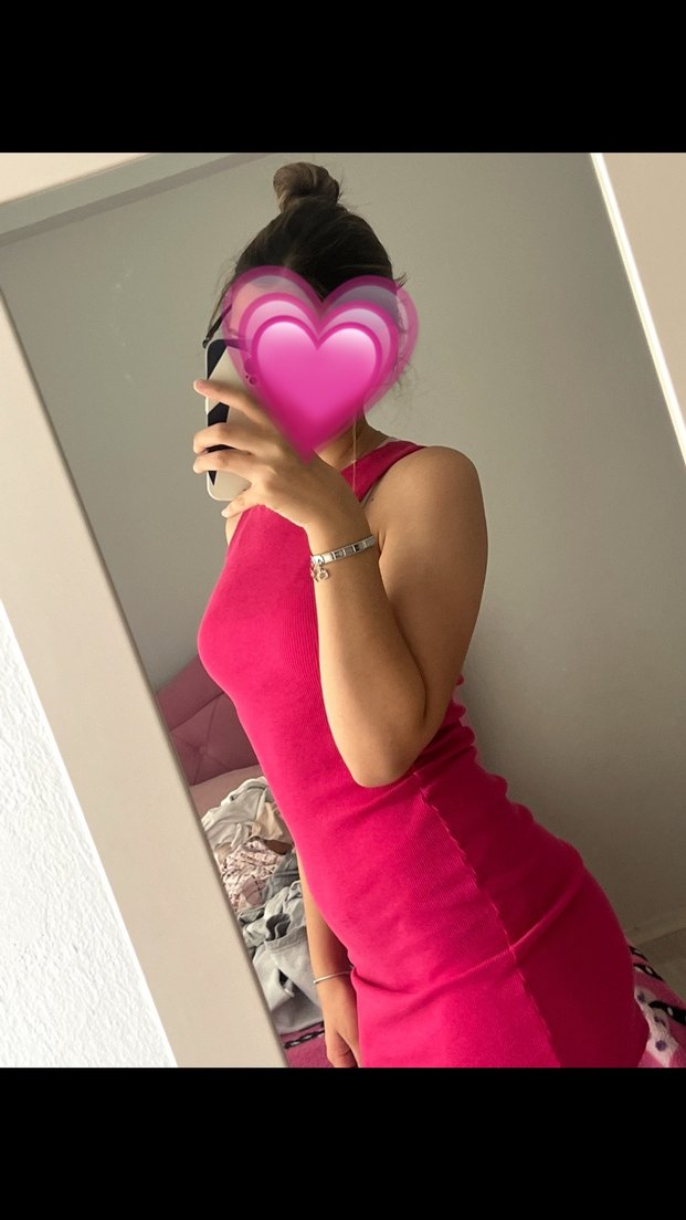 Pembe kolsuz mini elbise - Görsel 3