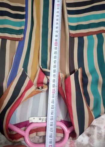 Çizgili Uzun Kollu Bohem Kadın Tunik - Görsel 3