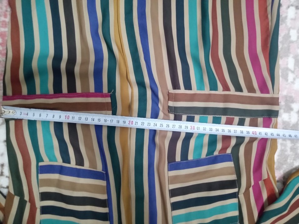 Çizgili Uzun Kollu Bohem Kadın Tunik - Görsel 4