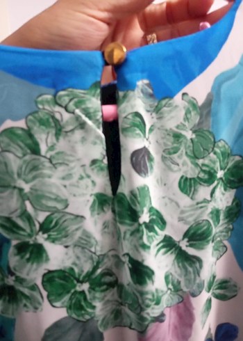 Mavi Uzun Bohem Piliseli Elbise - Görsel 5