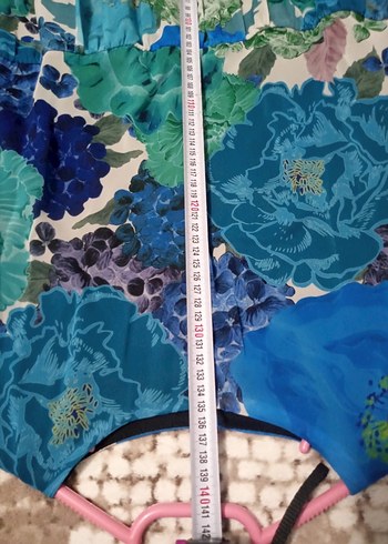 Mavi Uzun Bohem Piliseli Elbise - Görsel 2