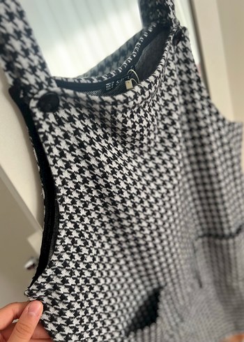 Gri Kareli Kadın Tulum - Görsel 5