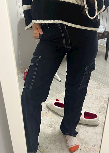 Siyah bol jean - Görsel 2