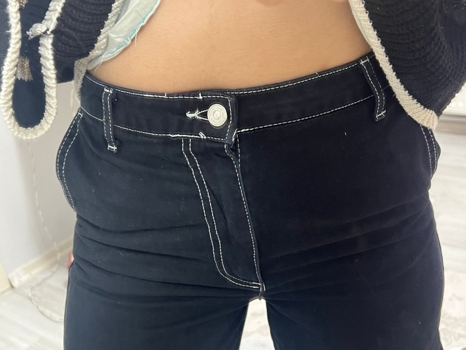 Siyah bol jean - Görsel 4