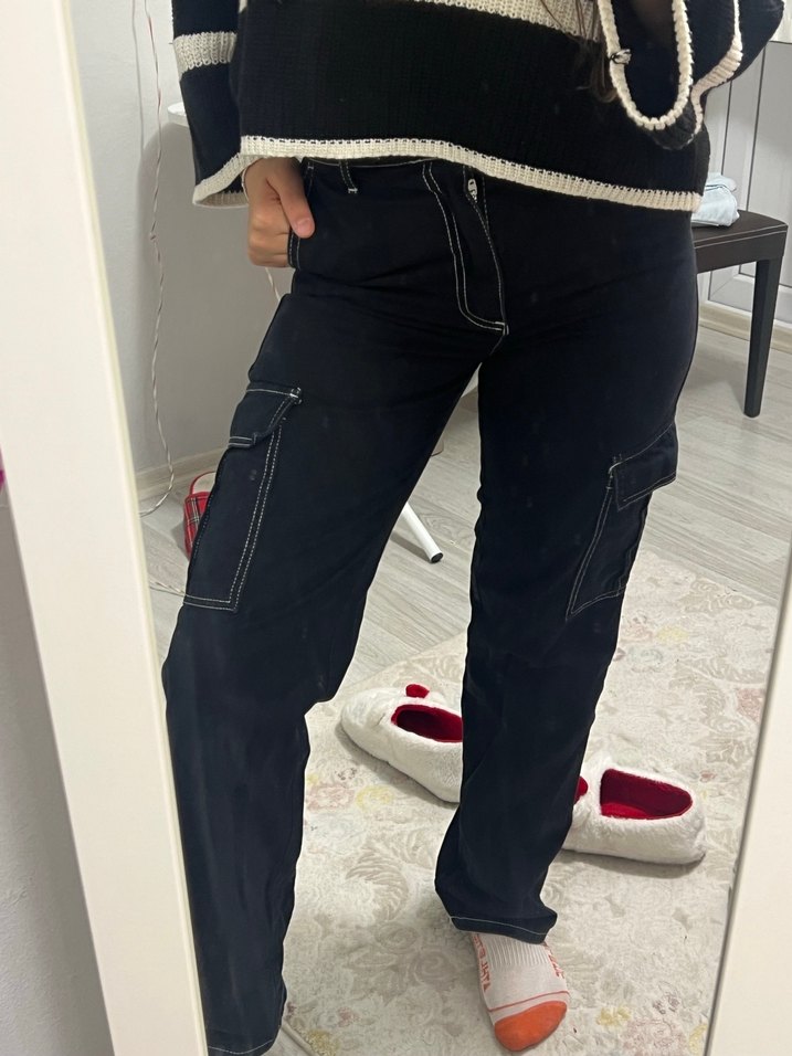 Siyah bol jean - Görsel 2