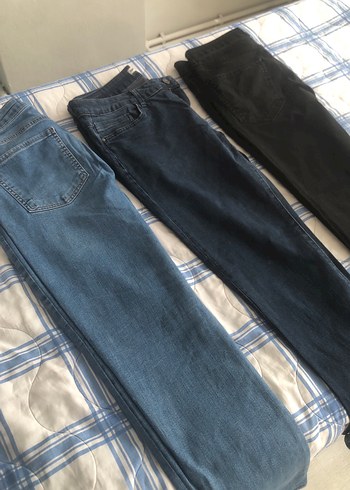 skinny fit 3 adet erkek Koyu Mavi Denim Pantolon