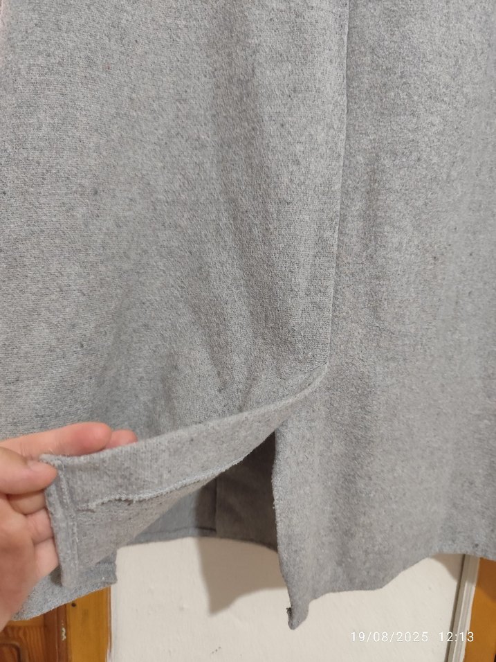 Gri Midi Kaban - Görsel 4