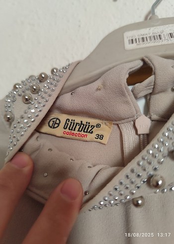 İnci Detaylı Uzun Bej Elbise - Görsel 7