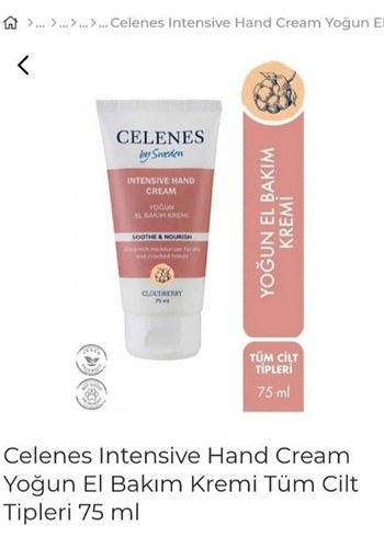 Diğer Celenes Yoğun Bakım El Kremi 75 ml