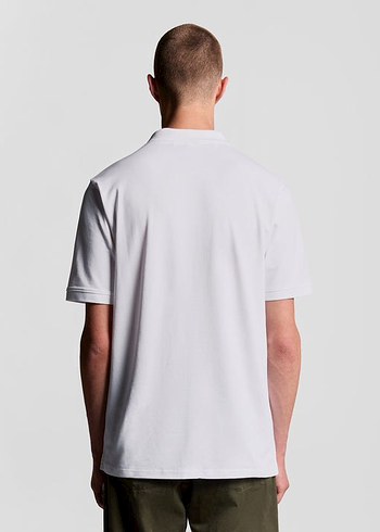 Beyaz Pamuklu Kısa Kollu Polo Tişört - Görsel 2