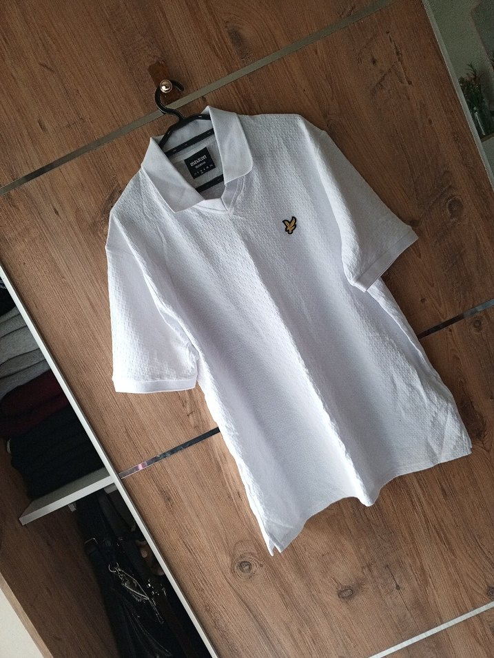 Beyaz Pamuklu Kısa Kollu Polo Tişört - Görsel 4