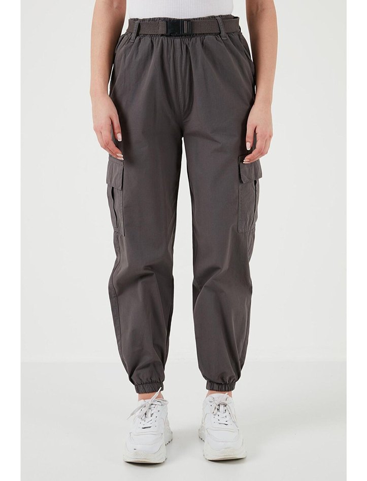 Gri Kemerli Boyfriend Pantolon - Görsel 2