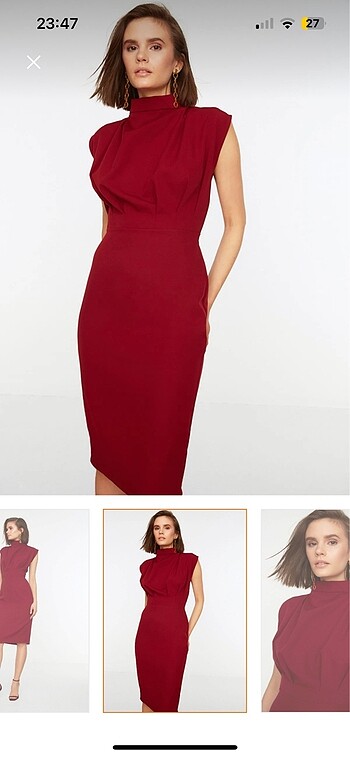 bordo elbise
