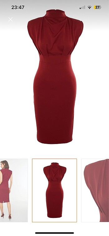 36 Beden bordo elbise