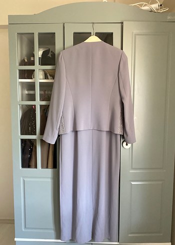 Gri Dantel Detaylı Uzun Kadın Takım - Görsel 5