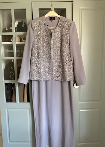 Gri Dantel Detaylı Uzun Kadın Takım - Görsel 8