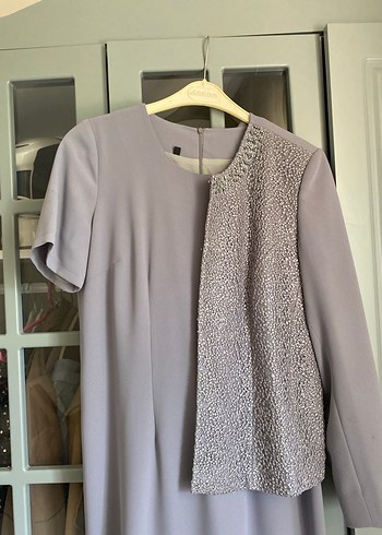 Gri Dantel Detaylı Uzun Kadın Takım - Görsel 9